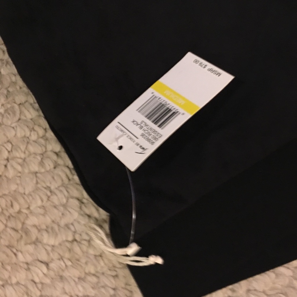 Suede front black leggings